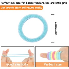 100 Pieces Hair Ties for Baby Girls Toddler Kids Hair Ties Soft Elastic Hair Bands Mini Ponytail Holders Baby Seamless Hair Bands for Kids