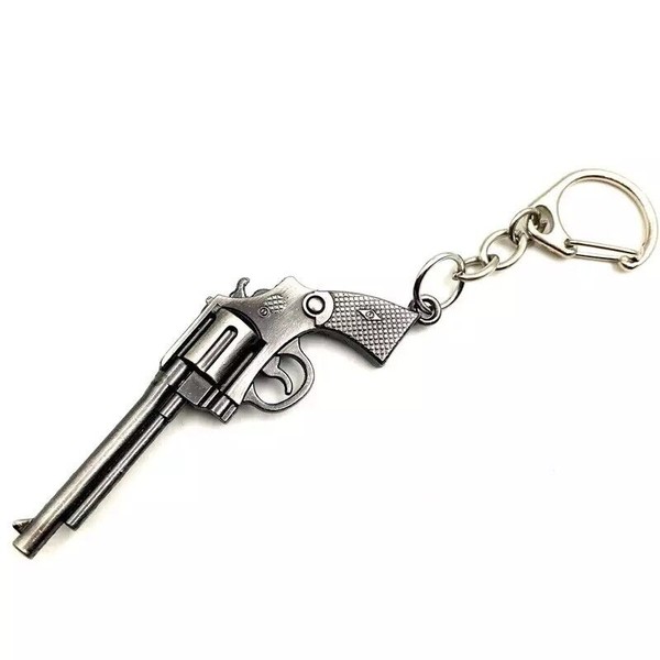 Unbranded Revolver Keyring Gun Weapon Model Metal Keychain Mini Key