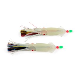 Ahi USA SB-611G: 2 Hook Rock Cod Squirts Rig - Sz 6/0 Hook, 50Lb Ml - Glow