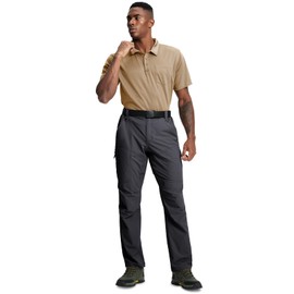 Mens Hiking Pants Lightweight Cargo Work Tactical Nylon Stretch Waterproof Quick Dry Fishing Travel Outdoor (Dark Grey, 44W*34L)