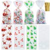 100 Pieces Christmas Cellophane Treat Bags, Plastic Clear Christmas Cello
