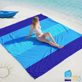 BYDOLL - Manta de playa de 198.12 x 205.74 cm, 4-7 adultos, de gran tamaño, ligera, impermeable, a prueba de arena, manta de picnic grande para viajes, camping, senderismo, picnic (198.12 x 205.74 cm,