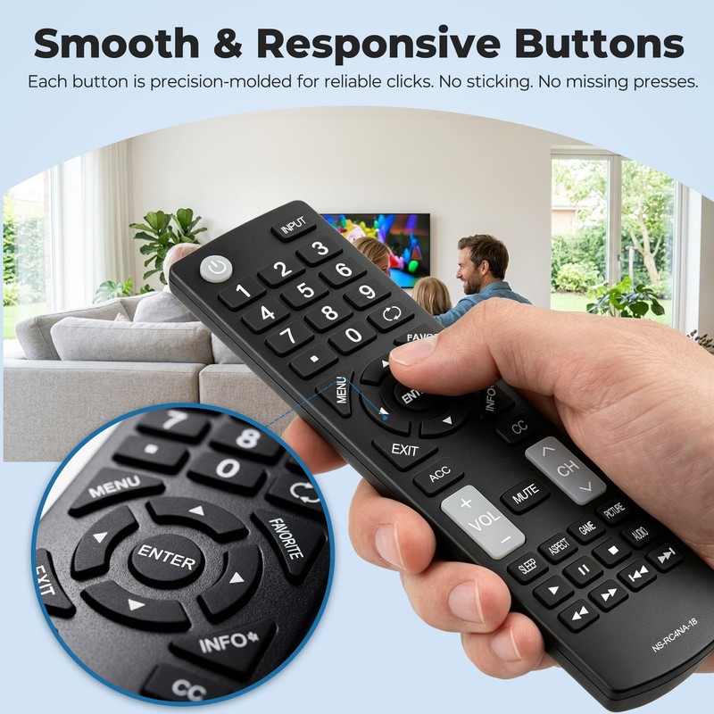 Replacement Insignia TV Remote NS-RC4NA-18, Universal Remote Control for Insignia