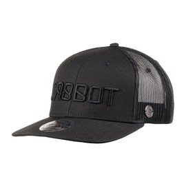 SABBOT Larry Snapback Cap, Unisex Baseball Cap, Cap with Cotton, Summer Hat, Trucker Cap, Docker Cap, Adjustable, Breathable Mesh, Outdoor Hat, black