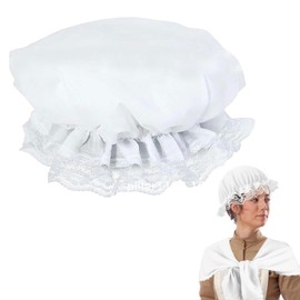 HREDZEO Medieval Sleeping Cap White Maid Hat Lace Bonnet Maid for Carnival and Theme Parties