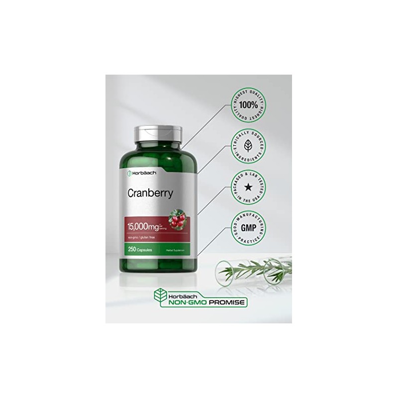 Horbäach Pastillas de arándano + vitamina C | 15.000 mg