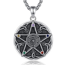 CELESTIA Moon Goddess Hecate Necklace Women's Moon Chain Silver 925 Witch Witch Jewellery Esoteric Spiritual Gifts Women, Sterling Silver, Cubic Zirconia