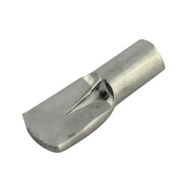 Rok Hardware Heavy Duty 3/16" (5mm) Shelf Pin Flat Spoon Style with Stop Cabinet Support Pegs Holder, Metal, Nickel Finish - 100 Pack