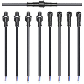 wecan 2-poliges wasserdichtes Kabelverbinder-Set, 20 AWG, 28 cm Stecker/Buchse mit verzinntem Anschluss für wasserdichte Kabelstecker (4er-Set, schwarz)