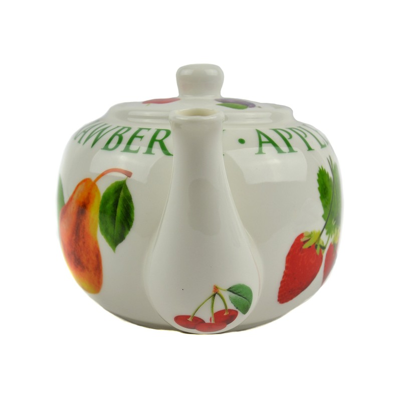 Lesser and Pavey 23cm Orchard Fruits Fine China Teapot, White