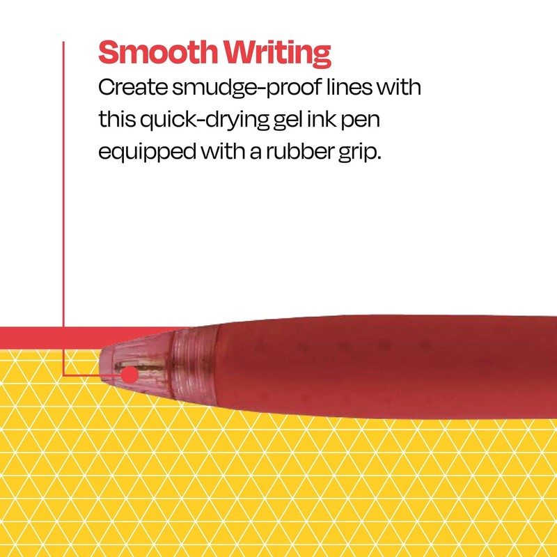 School Smart Retractable Hybrid Gel and Ink Pens, Red, Pack