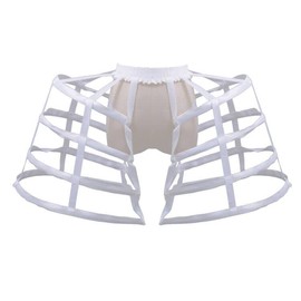 JCBFUME Women's Baroque Pannier Petticoat Victorian Bustle Cages 5 Hoops Skirt Cage Skirt for Girls (US, Alpha, One Size, Regular, Regular, White)