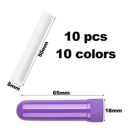 Pack of 10 Scented Pens for Essential Oils, Nose Inhaler Pen, Smelling Sticks with Wick, Refillable Inhaler Stick for Aroma Therapy, Can Relieve Anxiety, Help Sleep (10 Colours)