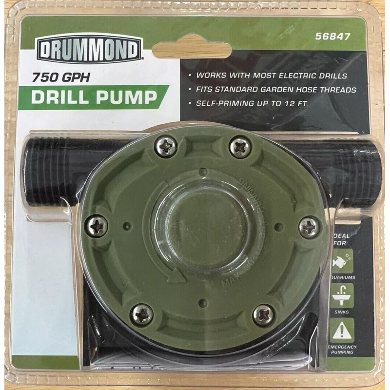 Drummond Heavy Duty Self-Priming Drill Powered Water Pump Home Garden