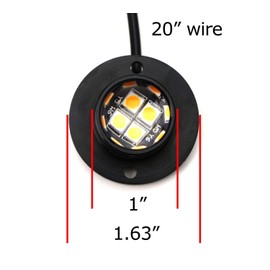 iJDMTOY Pair 12-Chipset High Power LED Surface Flush Mount Spot Light Kit Compatible with Jeep Truck SUV 4x4 Side Markers, DRL/Driving Lights, Solid Amber Color