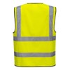 Portwest C375YERL Hi-Vis Zipped Vest, Large, Yellow