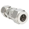 2Pcs Ferrule Compression Fitting Bulkhead Connector 2‑Touch Straight 304 Stainless