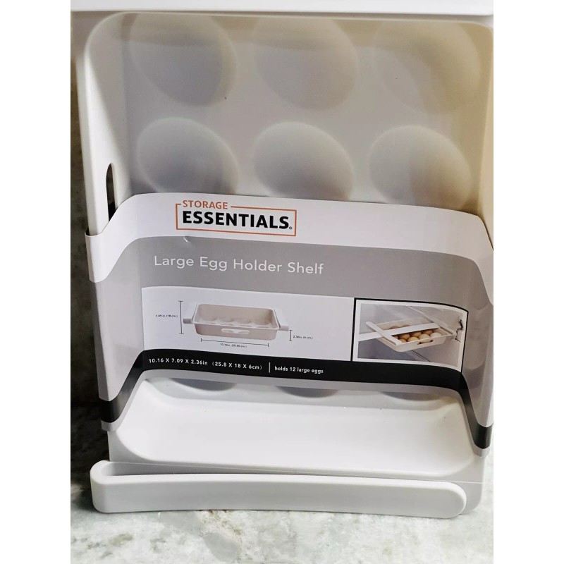 Storage Essentials Refrigerator Egg Storage Drawer Holder Fridge Shelf Space