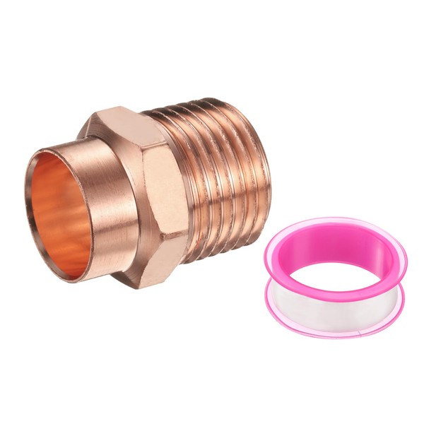 PATIKIL 15.88mm ID x 1/2" NPT Male Adapter Fitting, with