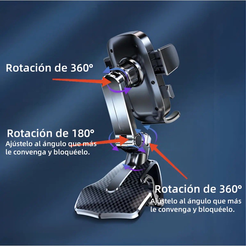 Soporte Para Celular Coche,porta Celular Carro 3en1 Estable