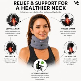 Wonder Care Collar cervical suave Collar ajustable Soporte para el cuello Soporte para el cuello Collar suave para el dolor de cuello y soporte para m