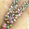 25x36cm Sew on AB Sequin Rhinestones V-Shaped Collar Crystal Appliques