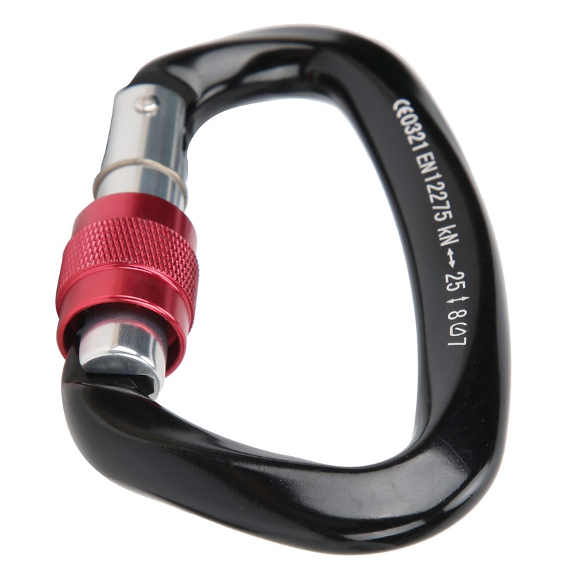 Mountaineering D Locking Carabiner Clips Alloy Heavy Duty Carabiner for
