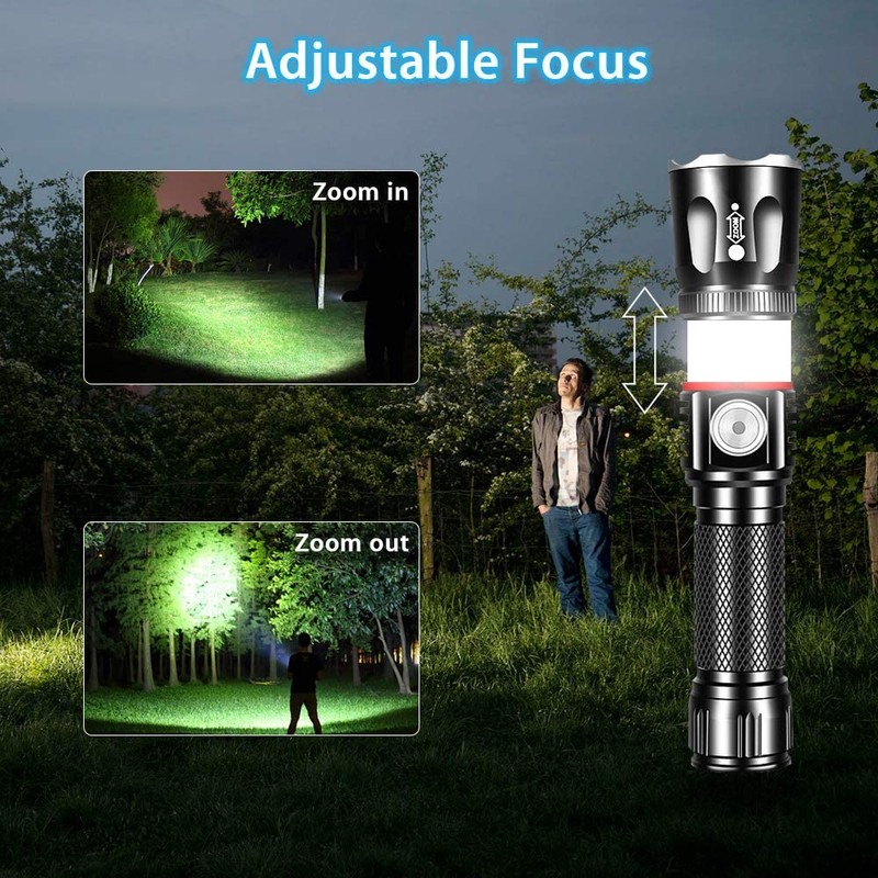 Vnina Tactical Flashlight Rechargeable, High Lumens Led Flashlights Handheld-Magnetic Base,