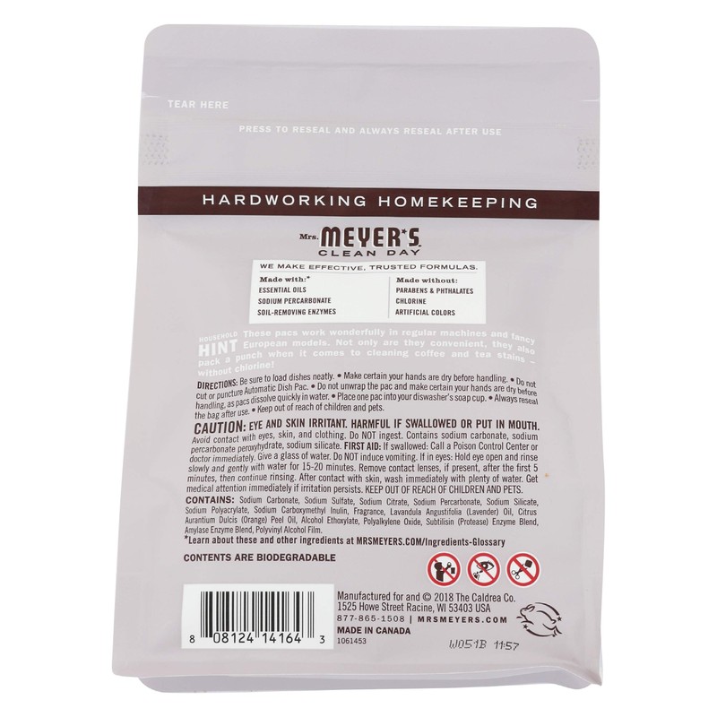 Mrs. Meyer's Clean Day Auto Dishwash Packs in Lavender 11.6