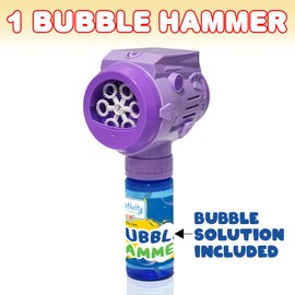 ArtCreativity Bubble Hammer for Kids, 1 Piece, Automatic Bubble Machine for Kids with Bubble Solution Included, Handheld Bubble Maker Toy for Bigger and Easier Bubbles, Great Gift Idea