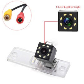 aSATAH 8 LED Adjustable Angle Car Rear View Camera for Toyota 4Runner/Hilux Surf 2002~2010/Toyota Fortuner SW4/Toyota Innova& Waterproof and Shockproof Reversing Backup Camera (8 LED Adjustable Angle)