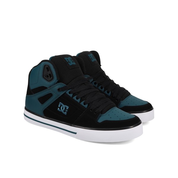 DC Men's Pure High Top WC Skate Shoe, Dark Teal/Black,