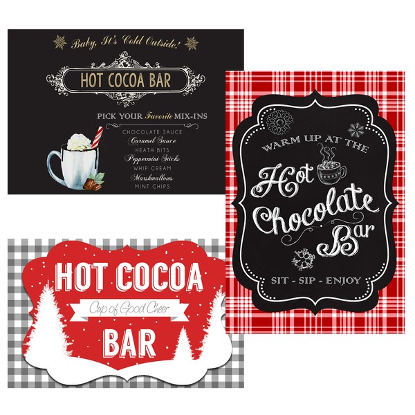 Hot Chocolate Cocoa Bar Party Supply Decorations and Invitations (Poster Decor) 3 Banners