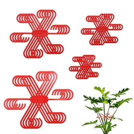 Pack of 20 Plant Support, Shrub Holder, Plant Stem Holder, Plant Holder, Plant Supports, Four Sizes, Plant Support to Support Monstera for Flowers, Plants, Tomatoes (Red)