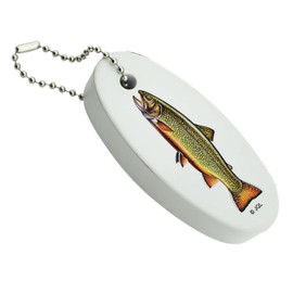GRAPHICS & MORE Brook Trout Fishing Floating Keychain Oval Foam Fishing Boat Buoy Key Float