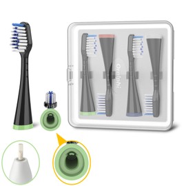 Brush Heads for Waterpik Complete Care 5.0/9.0 (4-Pack, Black)