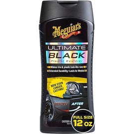 Meguiar's Ultimate Black Plastic Restorer - Enhance Faded Trim with Long-Lasting UV Protection - 12 Oz Bottle