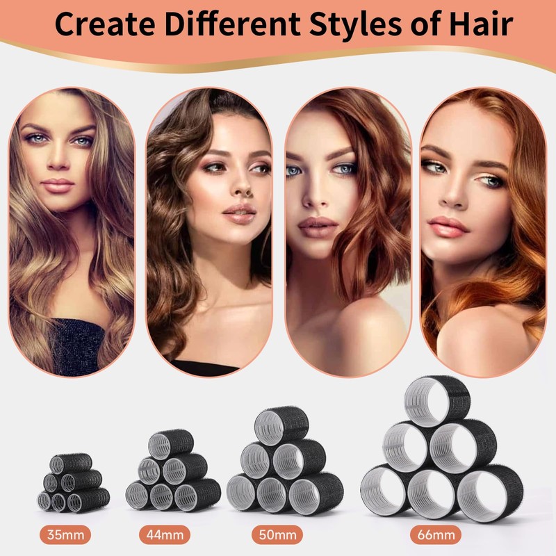 Velcro Rollers for hair,Hair Curlers 50 Pcs Set (6 Jumbo