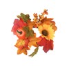 2 Pieces Thanksgiving Candle Rings Wreaths,Artificial Flower Maple Leaf Pumpkin