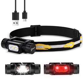 sofirn LED Headlamp Rechargeable, H35R Super Bright Lightweight Head Light with 660nm Deep Red Light, 1500 Lumens White Light, IPX6 Waterproof Head Flashlight for Running Hiking Camping