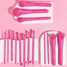 Juego de brochas de maquillaje, 15 brochas de maquillaje de calidad, brochas de maquillaje sintéticas de alta calidad para base, rubor, iluminador, co