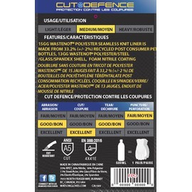 Watson Gloves Stealth Cyclone Sustainable Cut Resistant Glove - Sandy Nitrile Palm (Medium)