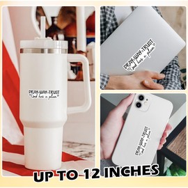 Pray Wait Trust God Has A Plan Sticker Christian Inspirational Faith Religious Affirmation Decal Waterproof Die Cut Vinyl & Transparent DTF Decal for Water Bottle Laptop Car Helmet Gifts for Her Him