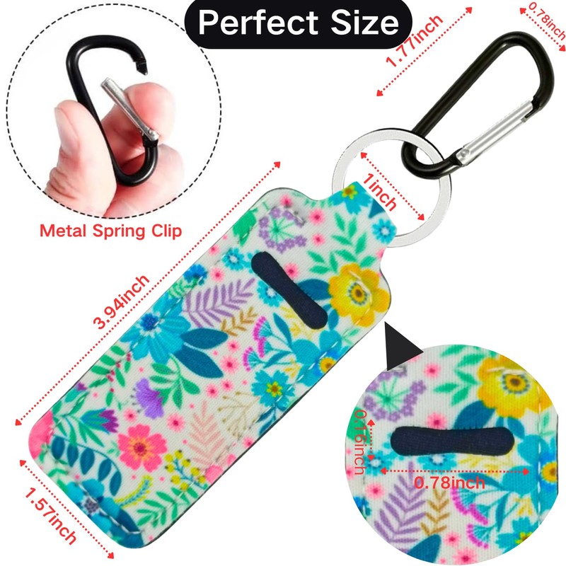 KUKEANVO 3 Pcs Chapsticks Holder Keychain for Lipstick, Lip Balm