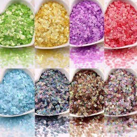 Whakano Pack of 3000 Round Sequins for Crafts, Loose Sequins for Sewing, Craft Sequins Spangles, for DIY Making, Sewing, Clothing, Jewellery Decoration, Embroidery, Wedding Decoration, White, 3 mm