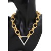 Women Fashion Necklace Gold Metal Chain Links Silver Triangle Pendant