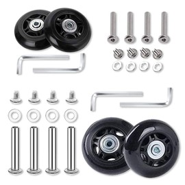 4pcs (43 x 18 mm) Replacement Wheels for Suitcase Rubber Wheels Replacement Wheels Wheel for Trolley Samsonite Hard Case Wheels with Ball Bearing Replacement Parts Repair Set
