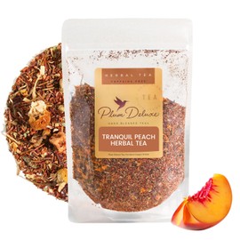Tranquil Peach Herbal Tea – Caffeine-Free Loose Leaf Blend with Chamomile, Peach and Pineapple – Soothing Hot or Iced Tea for Relaxation – 75 to 100 Cups – Ethically Sourced and Hand-Blended in USA