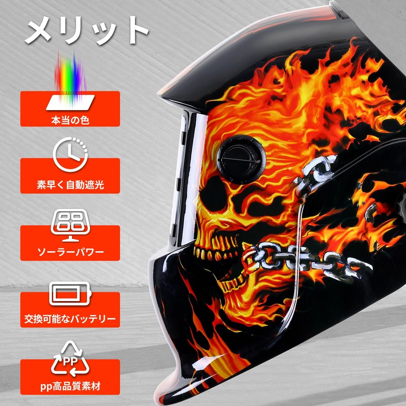 DEKO Automatic Light Shielding Welding Face LCD Welding Mask, Light