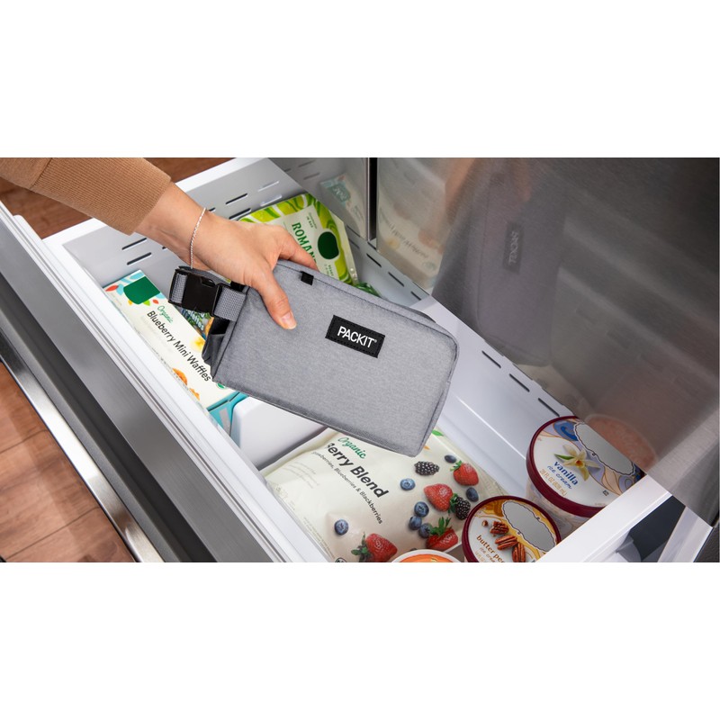 PackIt® Freezable Snack Box, Gray Fog, Built with EcoFreeze® Technology,